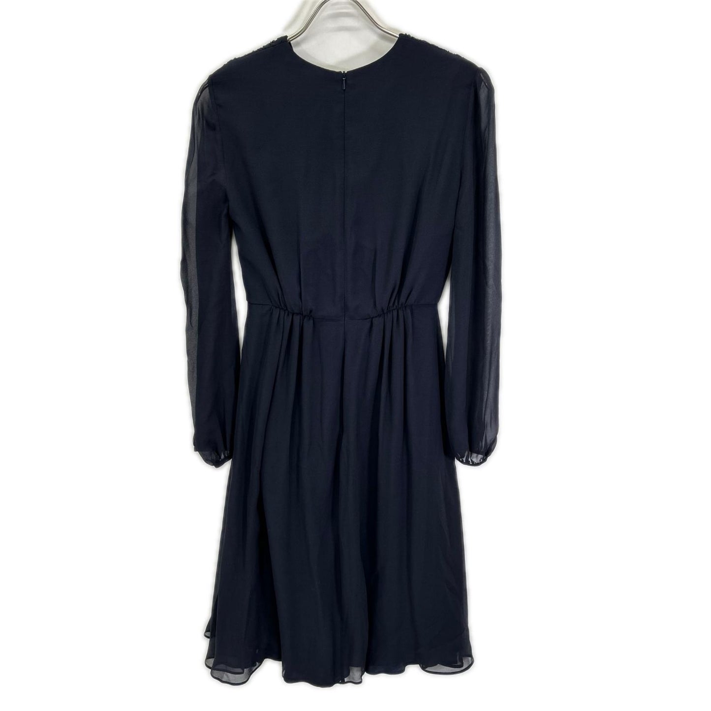 Max Mara マックスマーラ 822123876 ネイビー カシュクール シアースリーブ シルクワンピース ワンピース