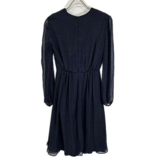 Max Mara マックスマーラ 822123876 ネイビー カシュクール シアースリーブ シルクワンピース ワンピース