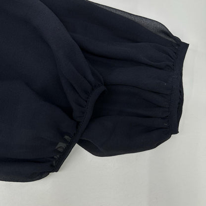 Max Mara マックスマーラ 822123876 ネイビー カシュクール シアースリーブ シルクワンピース ワンピース