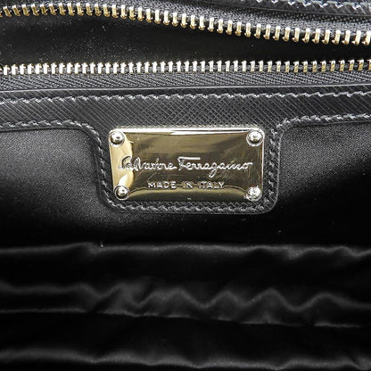 SalvatoreFerragamo サルバトーレフェラガモ 美品 ヴァラリボン チェーンバッグ ショルダーバッグ レディース ブラック/ホワイト ショルダーバッグ