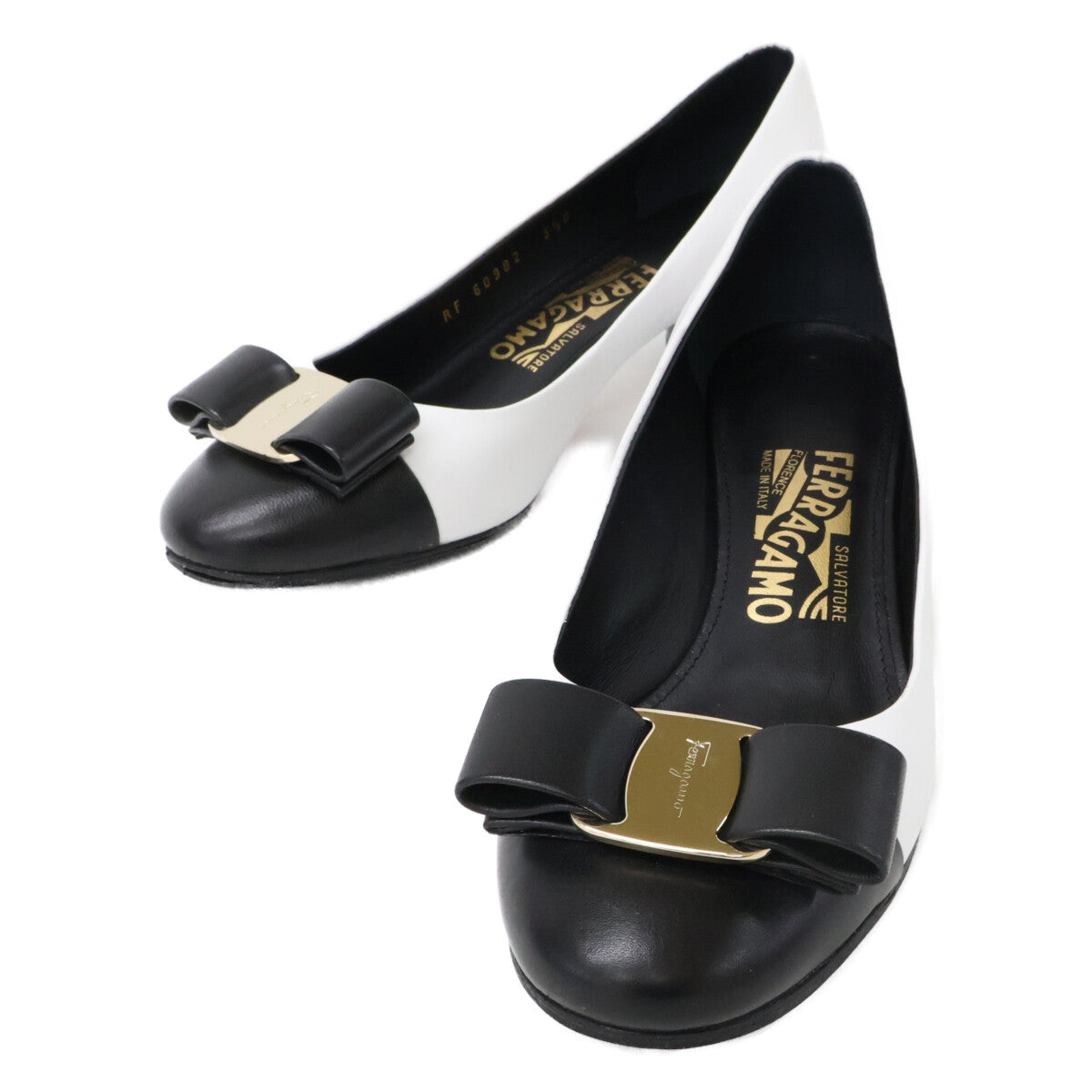SalvatoreFerragamo サルバトーレフェラガモ 【美品】ヴァラリボン チャンキーヒール パンプス シューズ