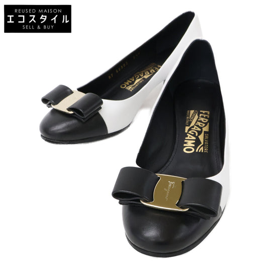 SalvatoreFerragamo サルバトーレフェラガモ 【美品】ヴァラリボン チャンキーヒール パンプス シューズ