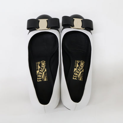 SalvatoreFerragamo サルバトーレフェラガモ 【美品】ヴァラリボン チャンキーヒール パンプス シューズ