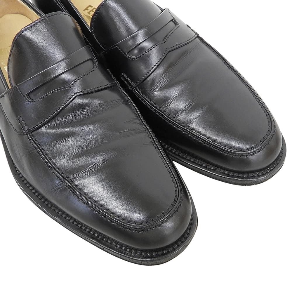 SalvatoreFerragamo サルバトーレフェラガモ コインローファー シューズ メンズ ブラック 7.5 2E シューズ
