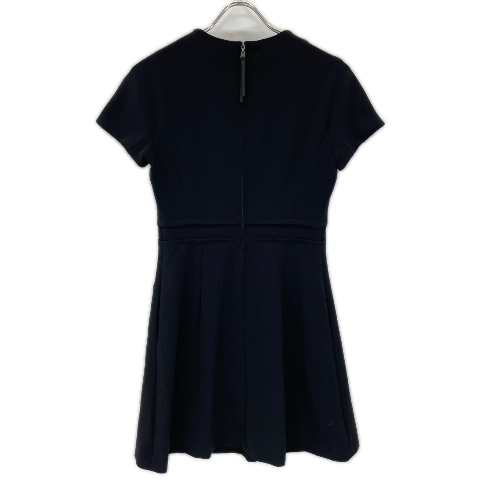 FOXEY NEW YORK フォクシーニューヨーク 36081 ブラック トップステッチド ショートスリーブ ミニドレス ワンピース