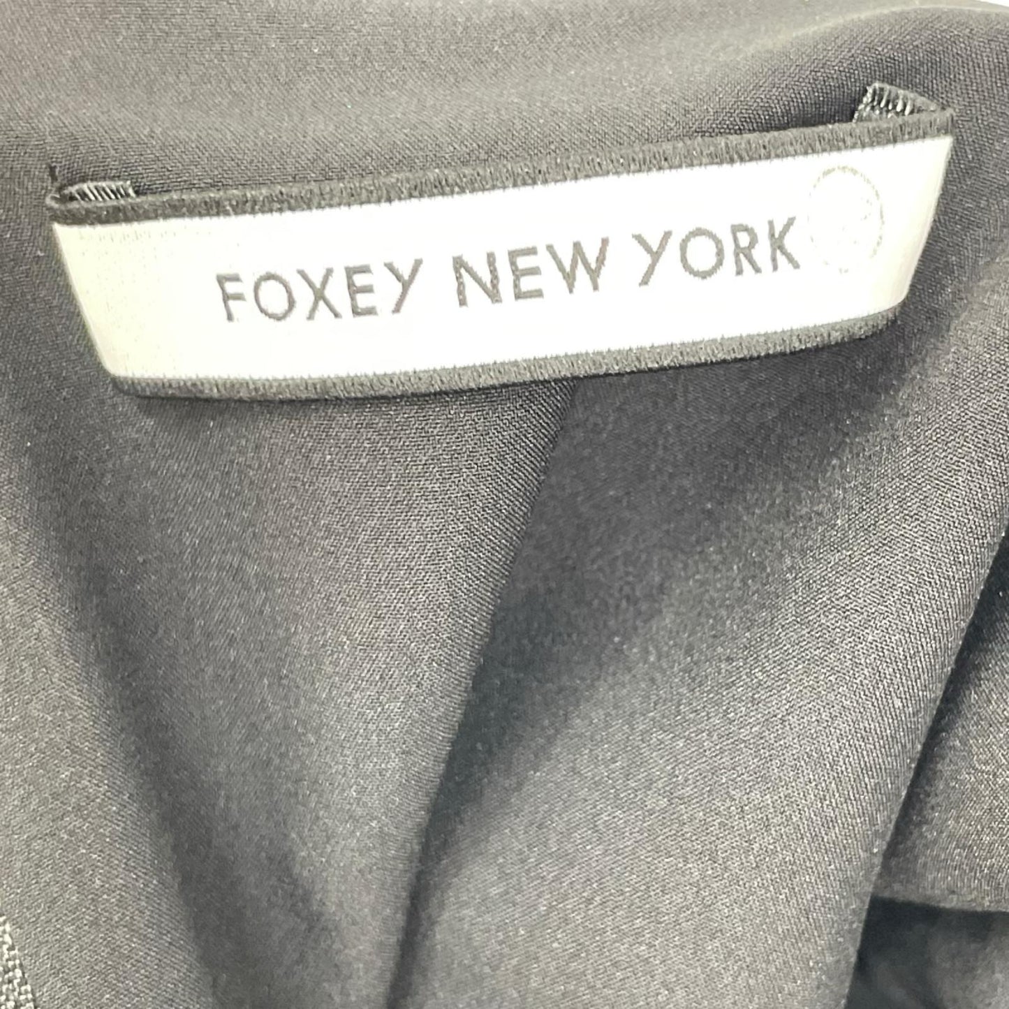 FOXEY NEW YORK フォクシーニューヨーク 36081 ブラック トップステッチド ショートスリーブ ミニドレス ワンピース