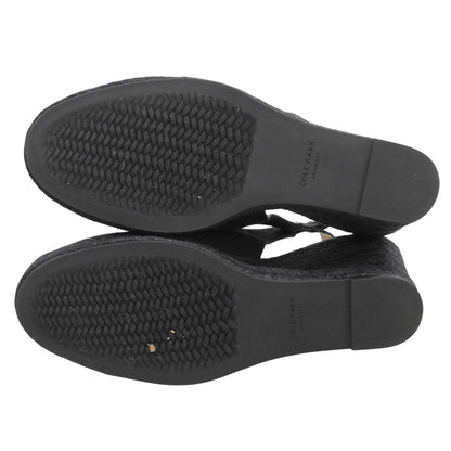 COLE HAAN コールハーン 美品 クラウドフィール エスパドリーユ ウェッジパンプス シューズ レディース 黒 ブラック 5 1/2B W26929 シューズ