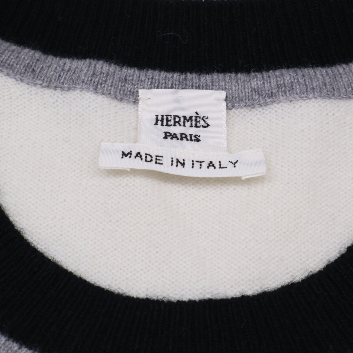 HERMES エルメス 【美品/国内正規】H6E2645D4 Ex-Libris カシミヤ エクスリブリス モチーフ 半袖ニットセーター トップス