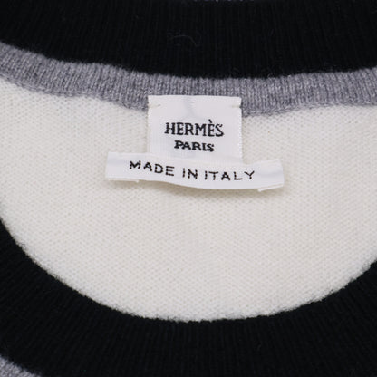 HERMES エルメス 【美品/国内正規】H6E2645D4 Ex-Libris カシミヤ エクスリブリス モチーフ 半袖ニットセーター トップス