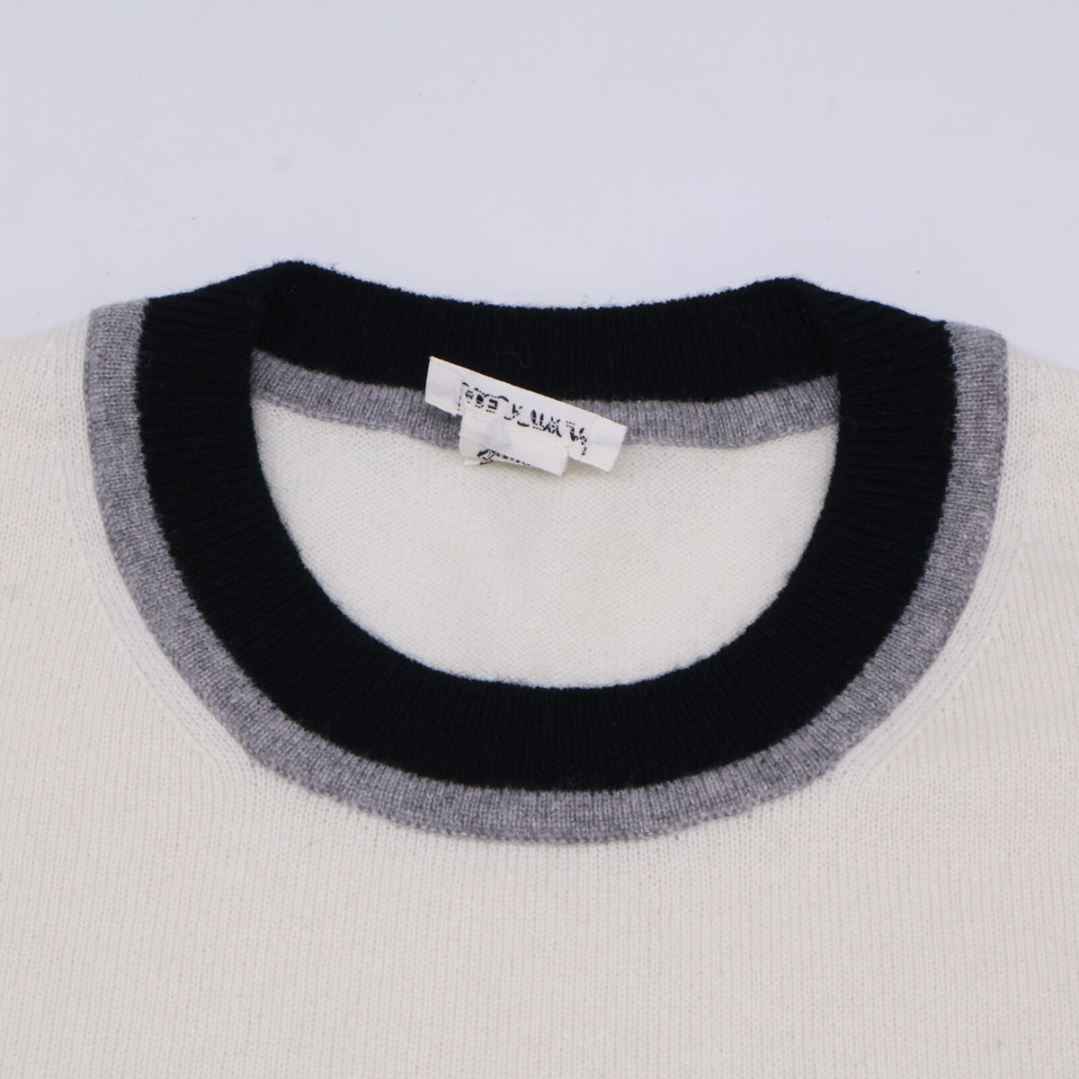 HERMES エルメス 【美品/国内正規】H6E2645D4 Ex-Libris カシミヤ エクスリブリス モチーフ 半袖ニットセーター トップス