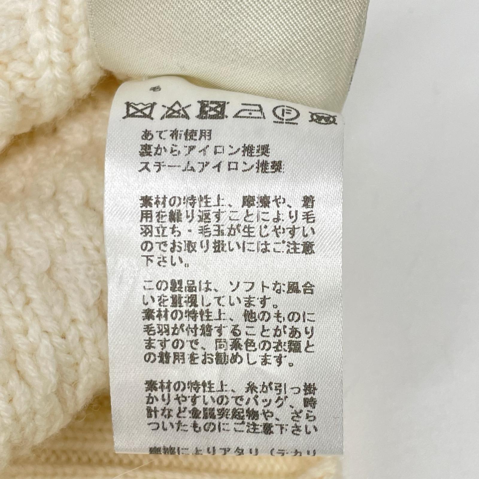 HERMES エルメス 97-7703 カシミヤ ボトルネック アランニット トップス