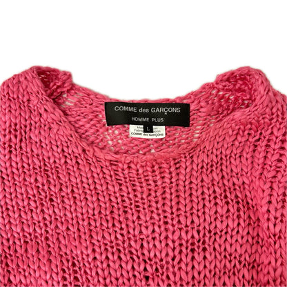 COMMEdesGARCONS HOMME PLUS コムデギャルソンオムプリュス PO-N008 Slub Knit Sweater ピンク スラブニットセーター トップス