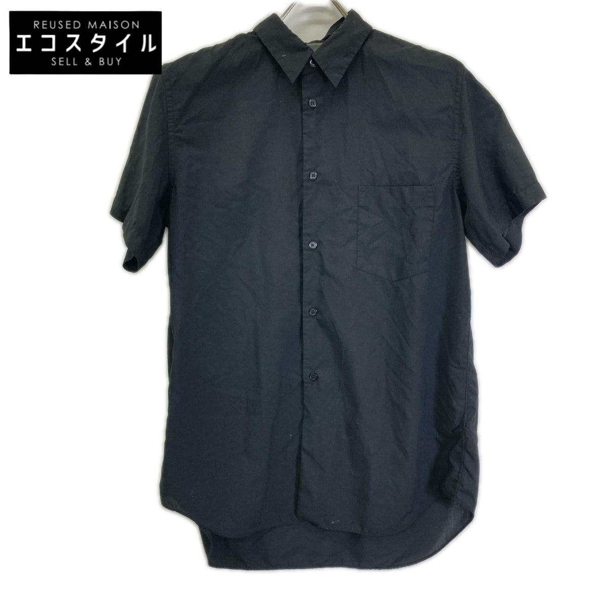 BLACKCOMMEdesGARCONS ブラックコムデギャルソン 1E-B008 ブラック 切替デザイン ハーフスリーブシャツ トップス