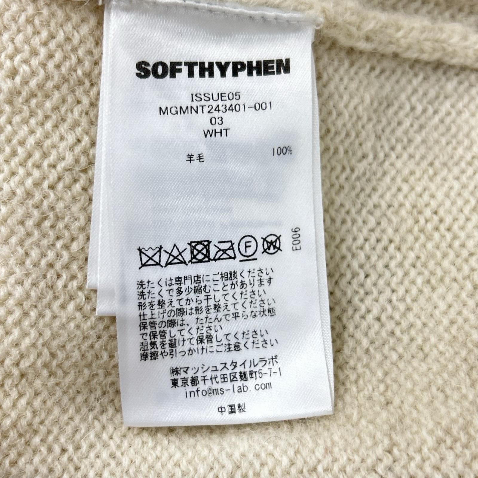 SOFTHYPHEN ソフトハイフン MGMNT243401-001 ベージュ オープンショルダー クルーネックニット トップス