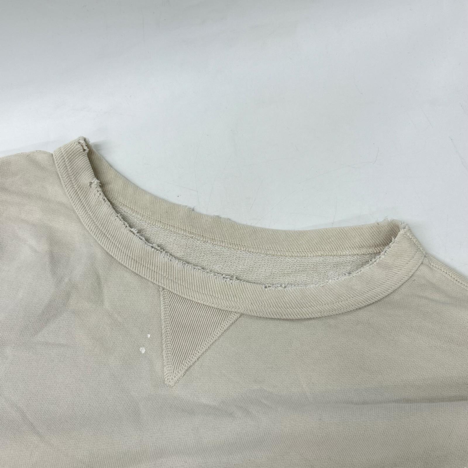 Maison margiela メゾンマルジェラ S50GU0214 ベージュ ロゴ ペンキ クラッシュ加工 スウェット トップス