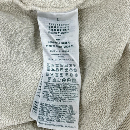 Maison margiela メゾンマルジェラ S50GU0214 ベージュ ロゴ ペンキ クラッシュ加工 スウェット トップス