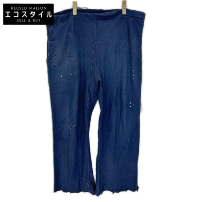 Maison margiela メゾンマルジェラ S50KA0641 ネイビー ロゴ ペンキ クラッシュ加工 スウェットパンツ ボトムス