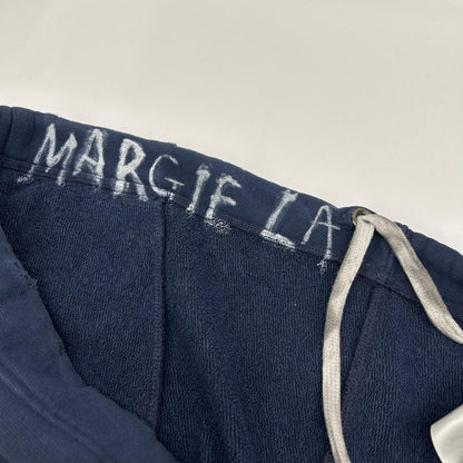 Maison margiela メゾンマルジェラ S50KA0641 ネイビー ロゴ ペンキ クラッシュ加工 スウェットパンツ ボトムス