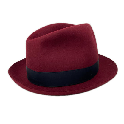 Borsalino ボルサリーノ ボルドー ラビットファー 中折れハット 帽子