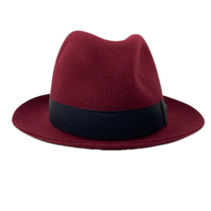 Borsalino ボルサリーノ ボルドー ラビットファー 中折れハット 帽子