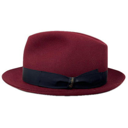 Borsalino ボルサリーノ ボルドー ラビットファー 中折れハット 帽子