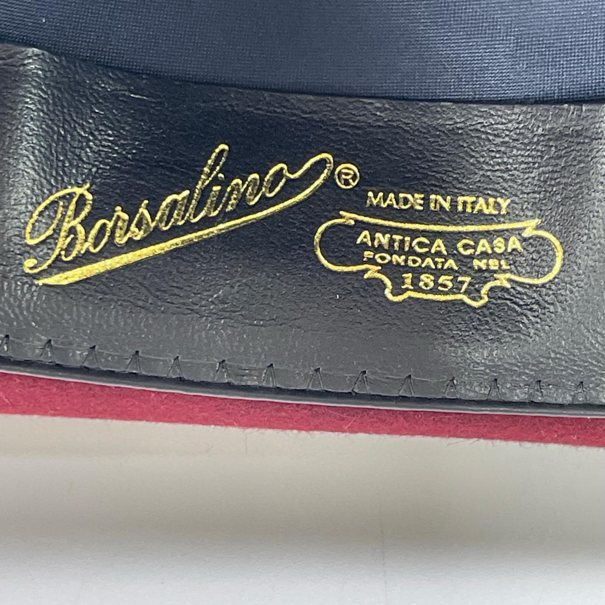Borsalino ボルサリーノ ボルドー ラビットファー 中折れハット 帽子