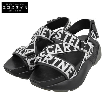 STELLA McCARTNEY ステラマッカートニー ロゴテープ テックプラットフォームサンダル シューズ レディース 黒 ブラック 38 シューズ