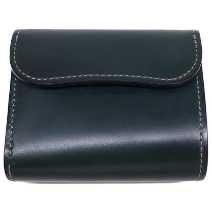 WILDSWANS ワイルドスワンズ 【美品】CSS-ENO/HC/GRN x SD/BK イーノ シェルコードバン/サドルプルアップ 小型3つ折り財布 三つ折り財布（小銭入れあり）
