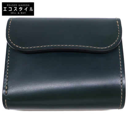 WILDSWANS ワイルドスワンズ 【美品】CSS-ENO/HC/GRN x SD/BK イーノ シェルコードバン/サドルプルアップ 小型3つ折り財布 三つ折り財布（小銭入れあり）