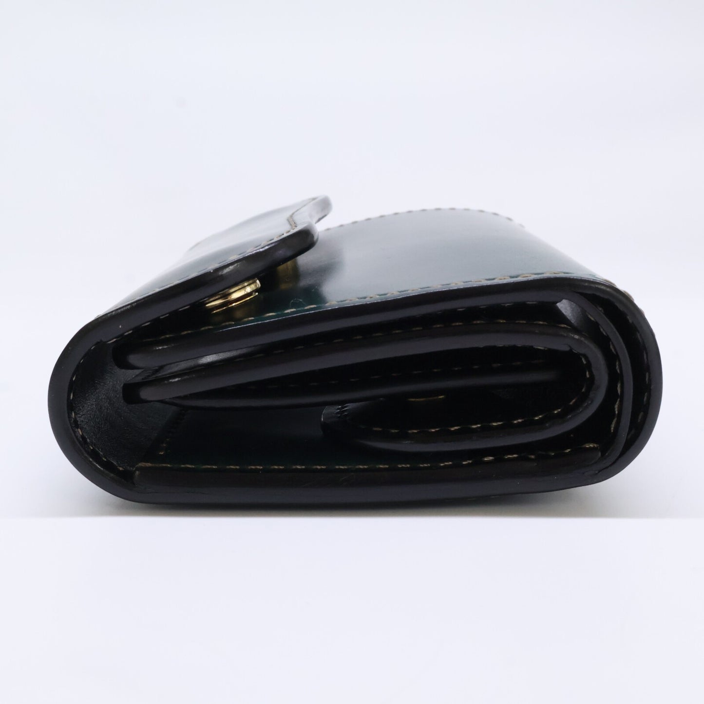 WILDSWANS ワイルドスワンズ 【美品】CSS-ENO/HC/GRN x SD/BK イーノ シェルコードバン/サドルプルアップ 小型3つ折り財布 三つ折り財布（小銭入れあり）