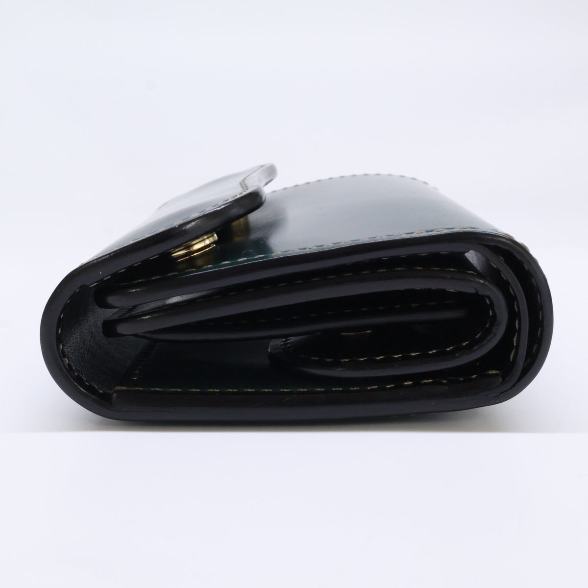 WILDSWANS ワイルドスワンズ 【美品】CSS-ENO/HC/GRN x SD/BK イーノ シェルコードバン/サドルプルアップ 小型3つ折り財布 三つ折り財布（小銭入れあり）