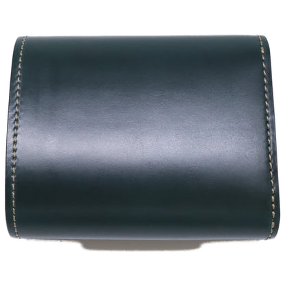 WILDSWANS ワイルドスワンズ 【美品】CSS-ENO/HC/GRN x SD/BK イーノ シェルコードバン/サドルプルアップ 小型3つ折り財布 三つ折り財布（小銭入れあり）