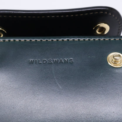 WILDSWANS ワイルドスワンズ 【美品】CSS-ENO/HC/GRN x SD/BK イーノ シェルコードバン/サドルプルアップ 小型3つ折り財布 三つ折り財布（小銭入れあり）