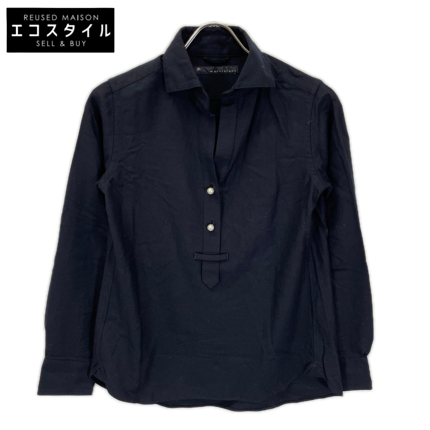 martinique マルティニーク A0398FB323 ネイビー サキソニーパールスキッパー トップス