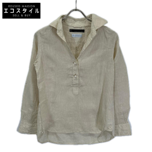 martinique マルティニーク A0306FB432 アイボリー リネンパールスキッパー トップス