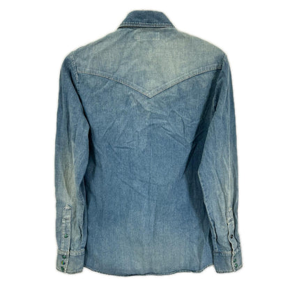 HYSTERIC GLAMOUR Hysteric Glamour 0213AH06 Vintage-Finished Embroidered Western Denim Shirt Top