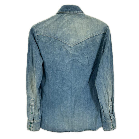 HYSTERIC GLAMOUR Hysteric Glamour 0213AH06 Vintage-Finished Embroidered Western Denim Shirt Top