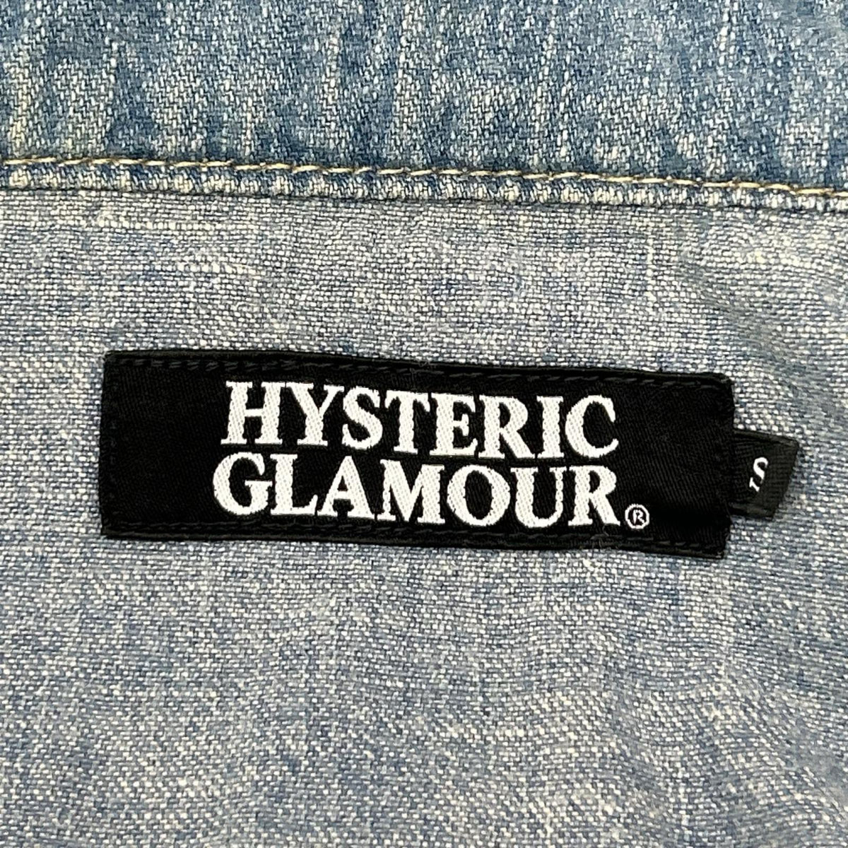 HYSTERIC GLAMOUR Hysteric Glamour 0213AH06 Vintage-Finished Embroidered Western Denim Shirt Top