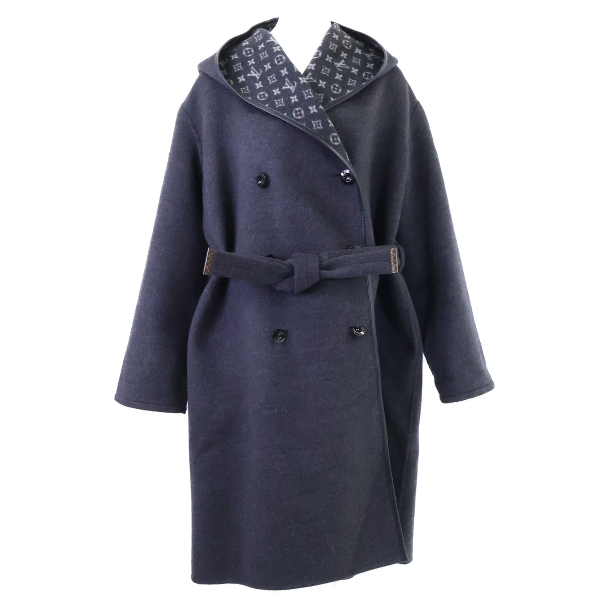LOUIS VUITTON ルイヴィトン 【美品/国内正規/23年製】FPCX14QWE ウールｘシルク ベルト付 ダブルブレスト コート