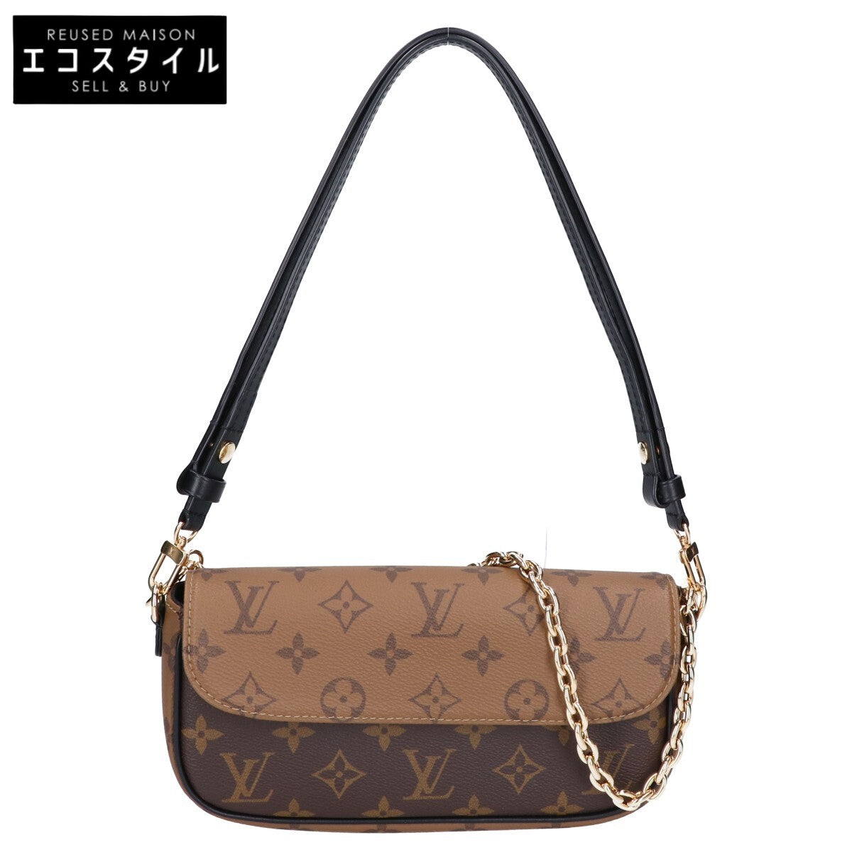 LOUIS VUITTON ルイヴィトン 美品 M26587 モノグラムリバース ウォレットオンチェーン アイビー 2WAY チェーン ショルダーバッグ