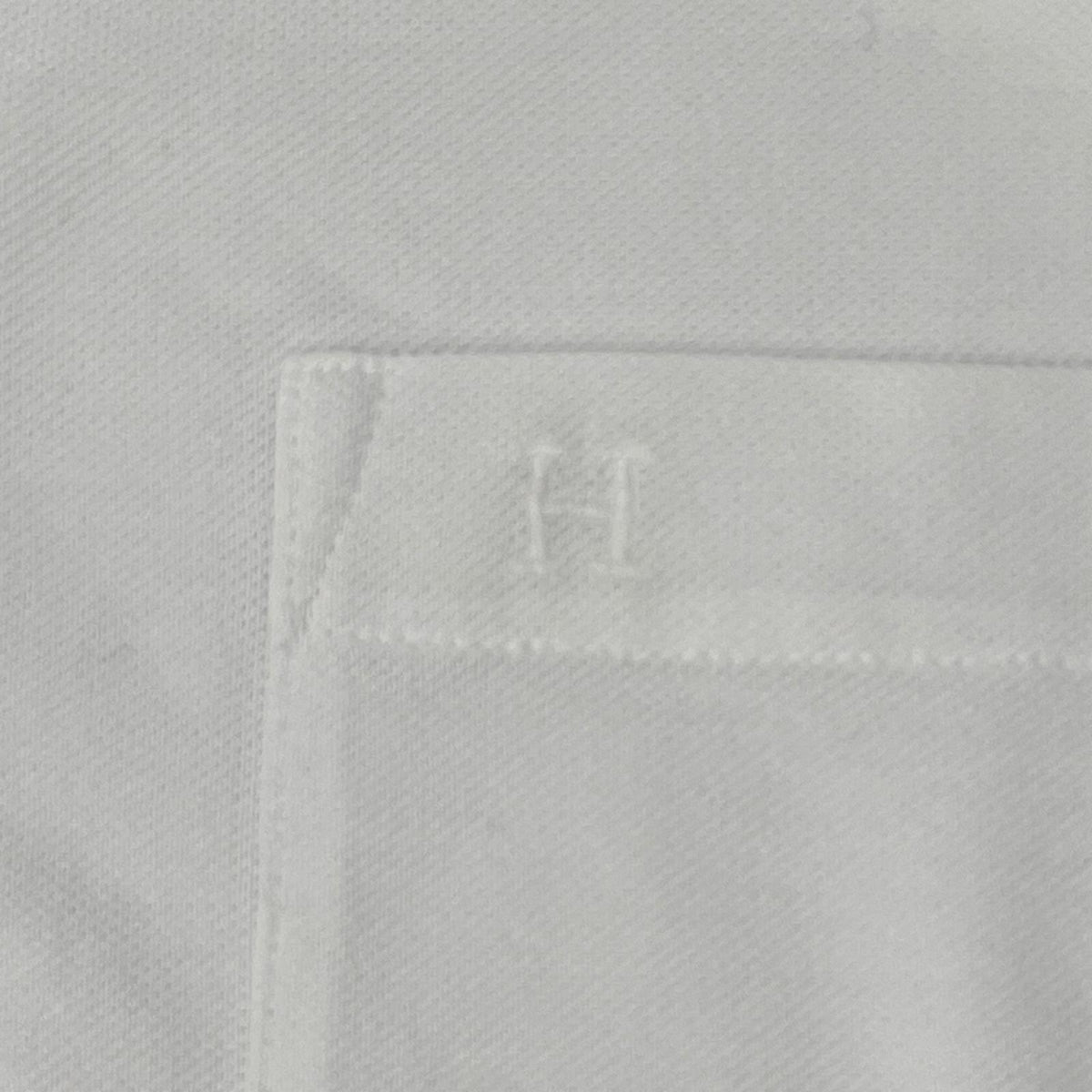 HERMES エルメス 32-5705 ホワイト H刺繍 クルーネック ポケットTシャツ トップス