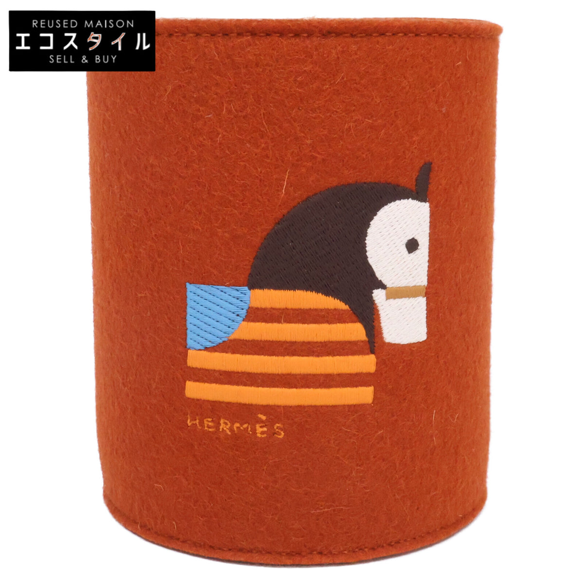 HERMES エルメス 【新品同様】H104369M 01 アニモー・ブロック ウールフェルト ペン立て その他