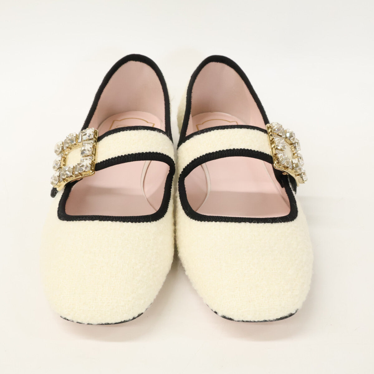 RogerVivier ロジェヴィヴィエ 【新品同様】クリスタルバックル ツイード フラットシューズ シューズ
