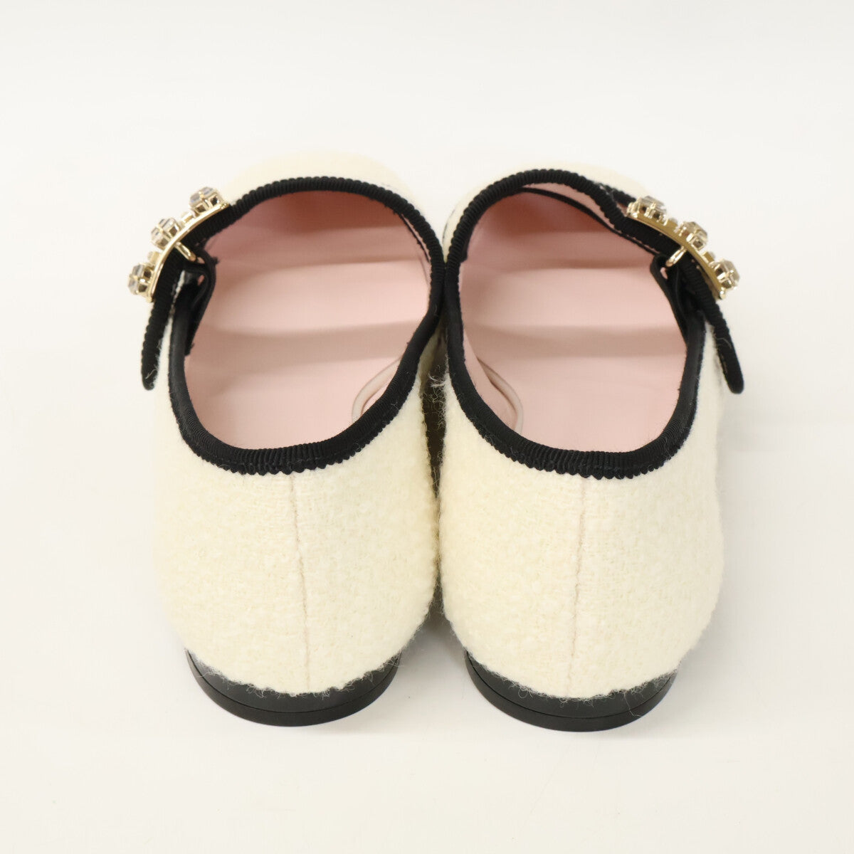 RogerVivier ロジェヴィヴィエ 【新品同様】クリスタルバックル ツイード フラットシューズ シューズ