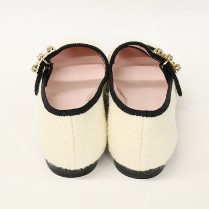 RogerVivier ロジェヴィヴィエ 【新品同様】クリスタルバックル ツイード フラットシューズ シューズ