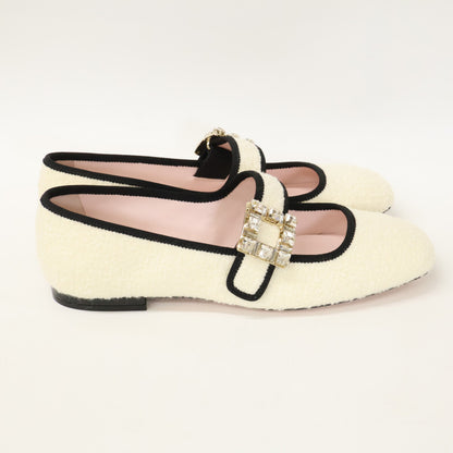 RogerVivier ロジェヴィヴィエ 【新品同様】クリスタルバックル ツイード フラットシューズ シューズ