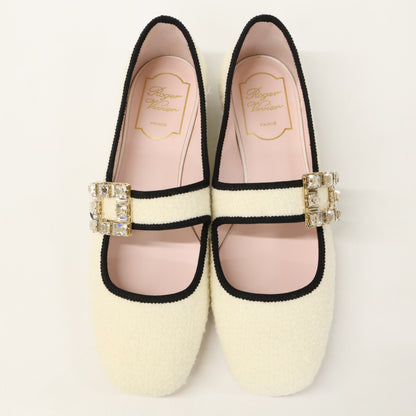 RogerVivier ロジェヴィヴィエ 【新品同様】クリスタルバックル ツイード フラットシューズ シューズ