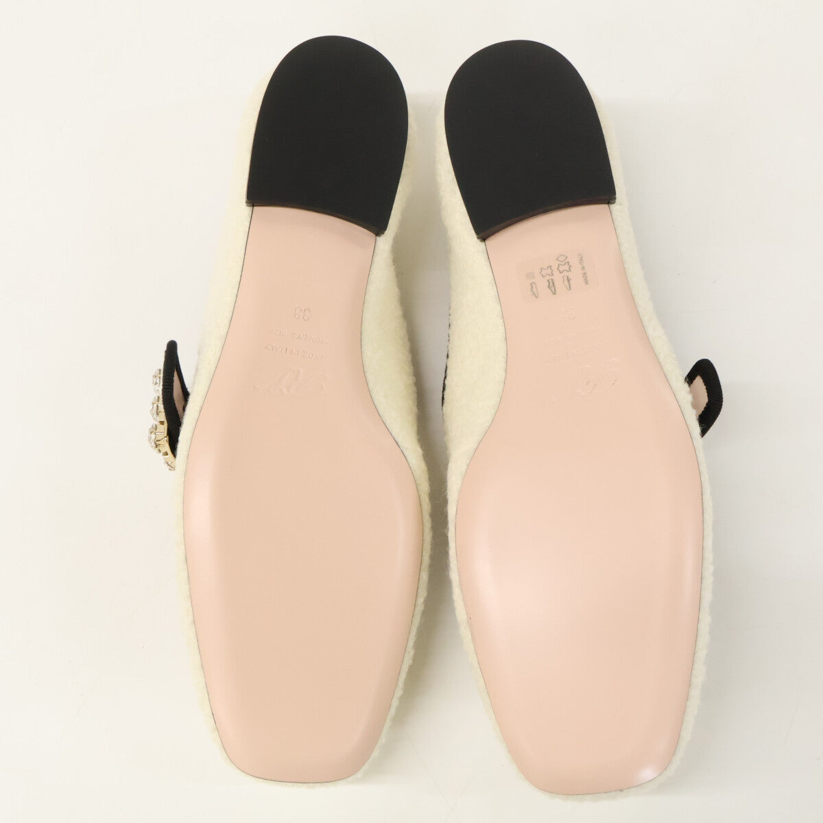 RogerVivier ロジェヴィヴィエ 【新品同様】クリスタルバックル ツイード フラットシューズ シューズ