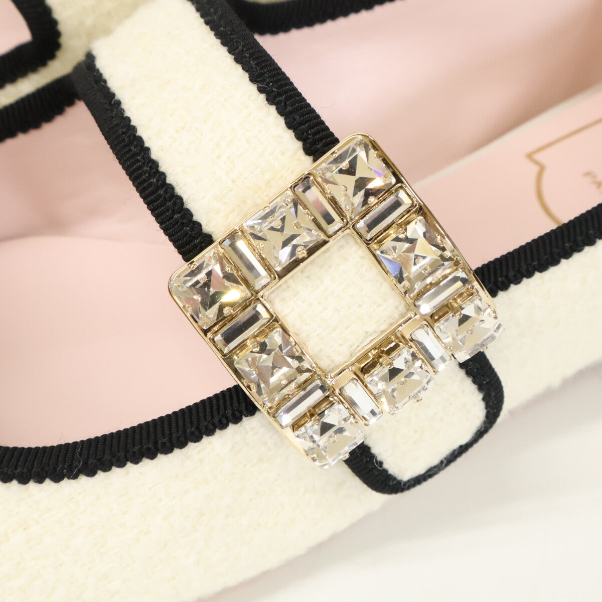 RogerVivier ロジェヴィヴィエ 【新品同様】クリスタルバックル ツイード フラットシューズ シューズ