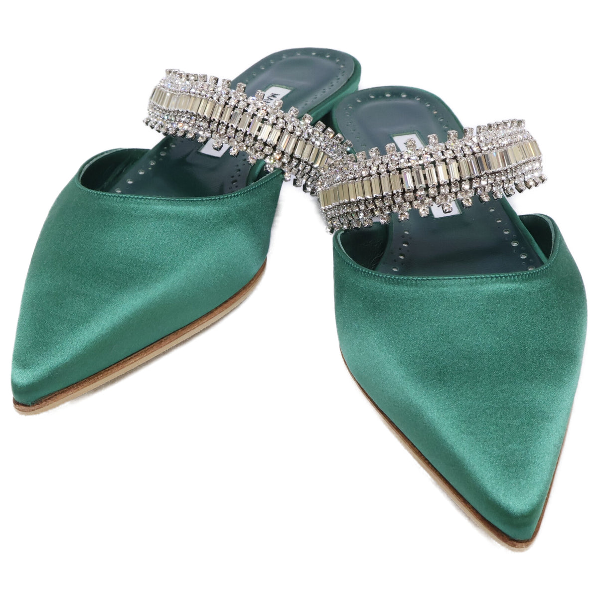 MANOLO BLAHNIK マノロブラニク 【新品同様】LUTARA FLAT ビジューストラップ フラットパンプス シューズ